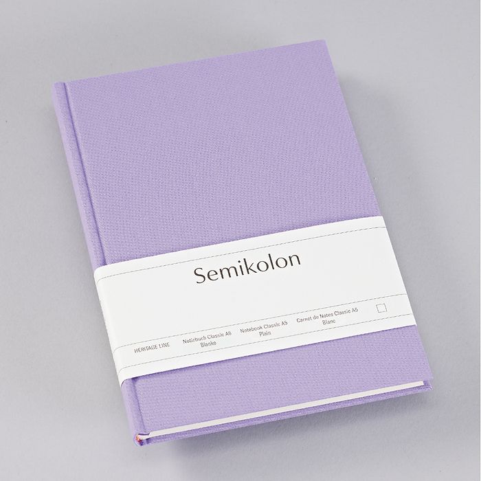 Notizbuch Classic (A5), lilac silk, Blanko