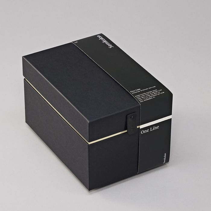 Premium Aufbewahrungsbox, One Line, High, black